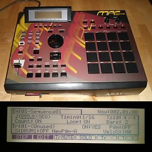 CUSTOM Akai MPC 2000XL SE1 w/RED LEDs BLACK PADS 1GB CF Drive MAX RAM RARE