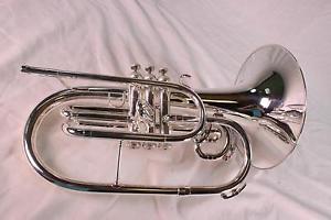 King K20SP Marching Mellophone SILVER PLATE DISPLAY MODEL QuinnTheEskimo