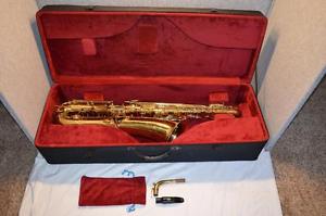 1920 BUESCHER TRUE TONE BARITONE SAXOPHONE - LOW Bb UP TO Eb - LOW PITCH