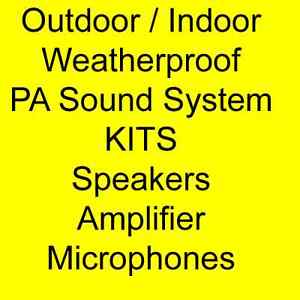 Outdoor PA Sound System KIT Baseball, Pool, Softball, Horse Arena, Church School