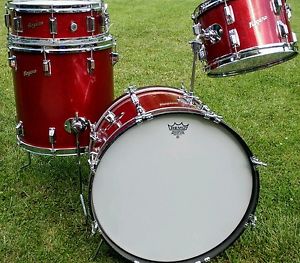 Vintage Rogers "Holiday" Red Sparkle, mid 60's, 4 piece drum set