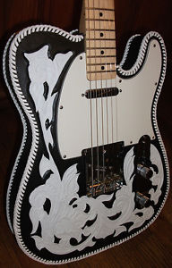 2014 Fender Deluxe Telecaster Tele with Custom Hand-Tooled Waylon Leather Cover!