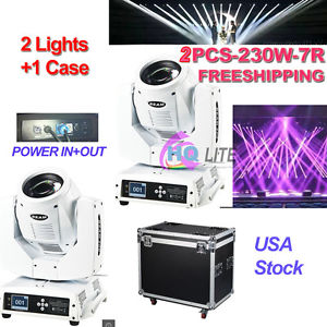 Touch Screen White cover 7R 230W Beam Zoom Moving Head Light 2pcs + flightcase