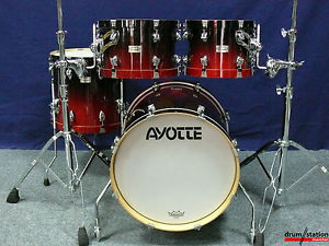 Ayotte Velvet Woodhoop Shellset in "Red to Black Fade"  -  18,10,12,14"