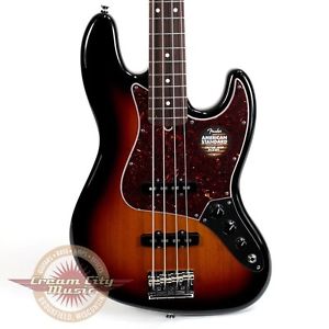Brand New Fender American Standard Jazz Bass J Bass 3 Tone Sunburst Demo