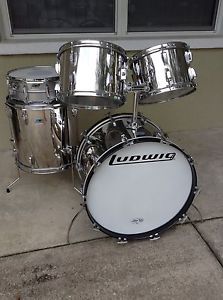 Vintage Ludwig 70's Stainless Steel 5pc Drum Kit