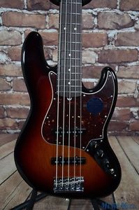 New Fender American Standard Jazz Bass V 3 Color Sunburst 5 String