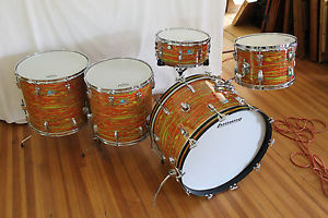 Vintage 1976 Ludwig "Citrus Mod" drum kit 24,13,16,18. 6.5 x14 snare. 3ply