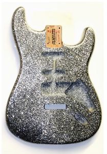 Electric Guitar Body Replacement Silver Sparkle Finish Stratocaster FREE SHIPPNG