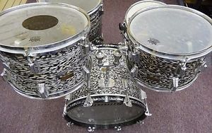 1960'S  Rogers Holiday Black Onyx Pearl Drum Kit, 5Pc