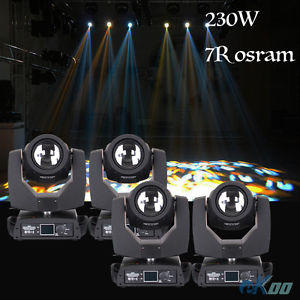 4PCS! 230W Osram 7R Moving Head BEAM Pattern Stage Lighting DJ Disco American