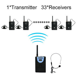 2.4G Digital Wireless Tour Guide System(1 transmitters and 33 receivers)