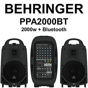 BEHRINGER PPA2000BT 8CH 2000w BLUETOOTH PORTABLE PA $50 INSTANT OFF SINGLE DUO
