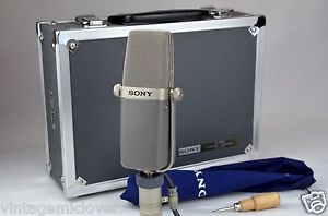 SONY C-38B W/CARRYING CASE CONDENSER MICROPHONE MIC CARDIOID & OMNI
