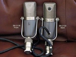 "TWO" COMPLETE SONY C-37A CONDENSER MICROPHONES W/POWER SUPPLIES & CASES-MUST C!