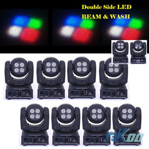 8Pcs! Double Sides LED BEAM and WASH Moving Head Stage Light DJ Disco American