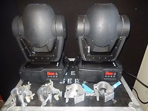 PAIR of MARTIN MAC 250 + PLUS MOVING HEAD STAGE LIGHTING w/ ROAD CASE & CLAMPS