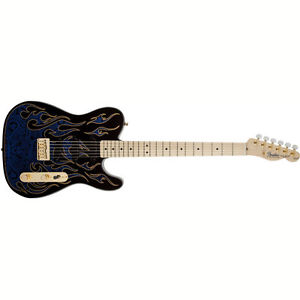 Fender James Burton Telecaster Tele w/Case Blue Paisley Flames DEMO