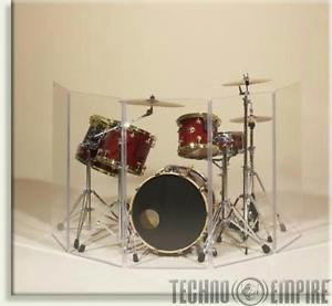 CLEARSONIC Drum Baffles A4-5 Sound Plexiglass Panel W/ Anvil Road Case #26316