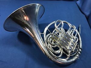 Silver Plated 1959 Elkhart Conn 6D Double French Horn with Case and Mouthpiece