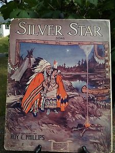 1913's Sheet Music "SILVER STAR" by Roy C Phillips Unmounted Cover Sheet Starmer