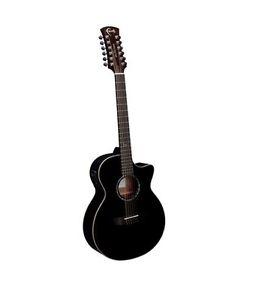 Venus Eclipse - 12 string [FECV12] acoustic guitar (black) ebony finish (display