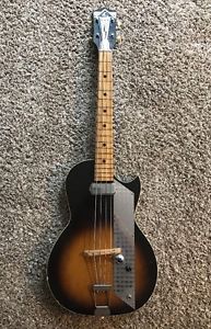 Kay Value Leader K5961 Sunburst Bass Guitar Vintage 1960s Tested & Works