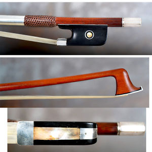 violin bow Victor Fetique silver mounted, Raffin certificate