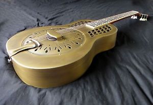 Duolian Resonator Resophonic Guitar - Solid Brass Body - 'Antique' Finish