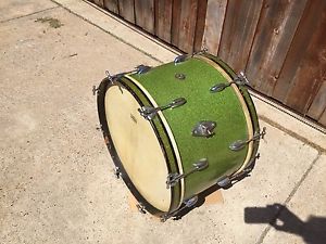 1950's Gretsch 22" Green Sparkle Round Badge Bass Drum-   Great Condition!!
