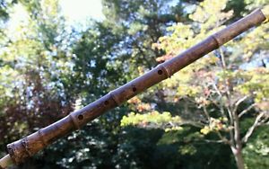Jon Kypros 2.2 Bb Shakuhachi Flute,  Goma Madake, Urushi laquered by Perry Yung