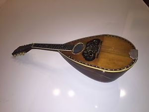 A Vintage Marquetry & Parquetry Inlaid Mandolin