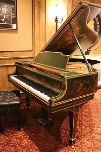 Art Case Steinway M w/Chinoiserie Landscape Scenes & New Player System (VIDEO)