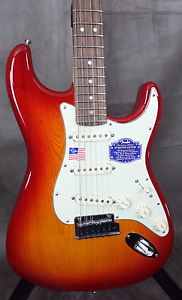 Fender American Deluxe Stratocaster® Ash Electric Guitar - Aged Cherry Burst