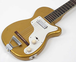 1957 Montgomery Wards 8379 Harmony Stratotone H44 Gold Guitar with Case