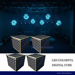 4 Units Led Digital Cube Stage Lighting Decoration DJ Disco Club Xmas Wed Party