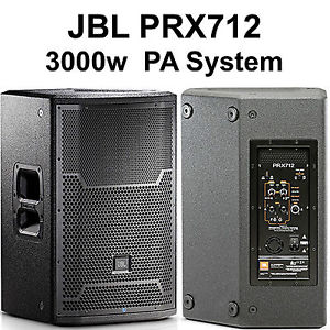 JBL PRX712 ACTIVE 3000W PA SYSTEM SPEAKER PAIR $50 INSTANT OFF SCHOOL CHURCH DJ