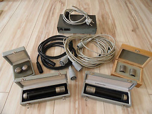 2x Neumann Gefell Vintage Mics MV692 & M94 M70 M93 capsules, PSU & cables TOP!