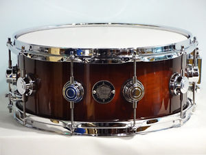 DW Drum Workshop Timeless Timber Birch Snare Drums 6x14 Deep Rich Red Burst