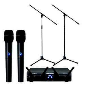 Audio technica ATW-1322 System 10 Wireless dual mic system with Free mic Stands