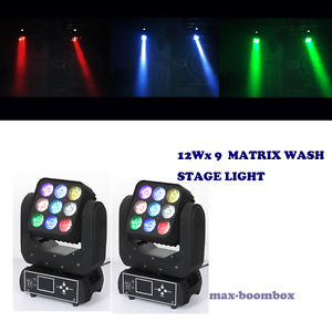 2 Pcs! 9X12W LED Matric Wash Moving Heads Stage Lighting DJ Disco Weding Party
