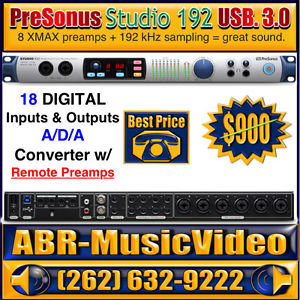 PreSonus Studio 192 USB 3.0 Audio Interface  8 XMAX Pre Amps