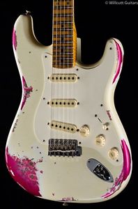 Fender Custom Shop 1957 Strat Heavy Relic Olympic White over Pink Paisley (995)