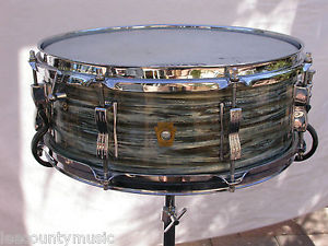 1965 LUDWIG 14" BLUE OYSTER PEARL SNARE DRUM for DRUM SET LOT #K205