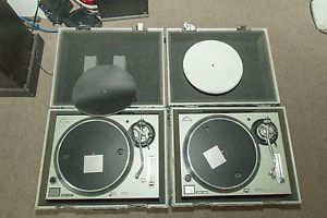 2 Technics SL-1200MK5 Turntables w/ Road Ready Cases  SL-1200 MK5 MK2 MK3