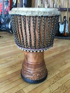Djembe by WULA Hand Carved West African Drum 13 x 24-1/2"