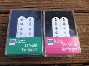 NEW Seymour Duncan TB-4 JB Trembucker Bridge & Sh-1 59 Model Neck Pickups WHITE