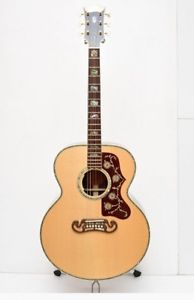 Gibson SJ-200 ABALONE CUSTOM Natural w/hard case F/S Guiter From JAPAN #Q274