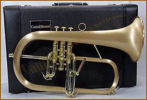 CAROLBRASS CFL-6200-GSS-SLB FLUGELHORN w/SATIN LACQUER FINISHED GOLD BRASS BELL