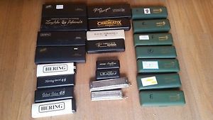 23pcs Harmonica Hering Deluxe Chromatic,Chromatic Suzuki, Huang Chordomonica etc